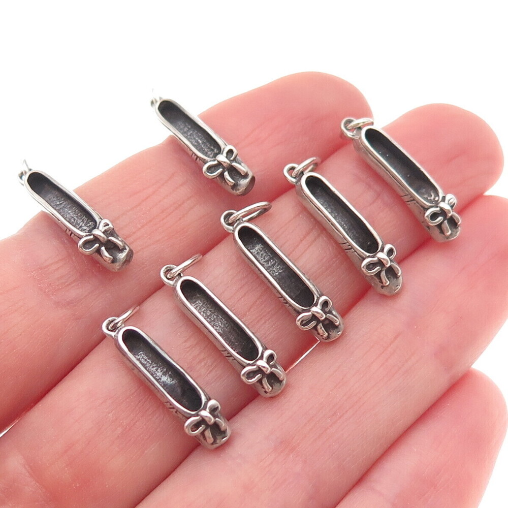 Sunwest Sterling Silver Vintage SET of 7 Ballerina Shoe 3D Mini Charm Pendant